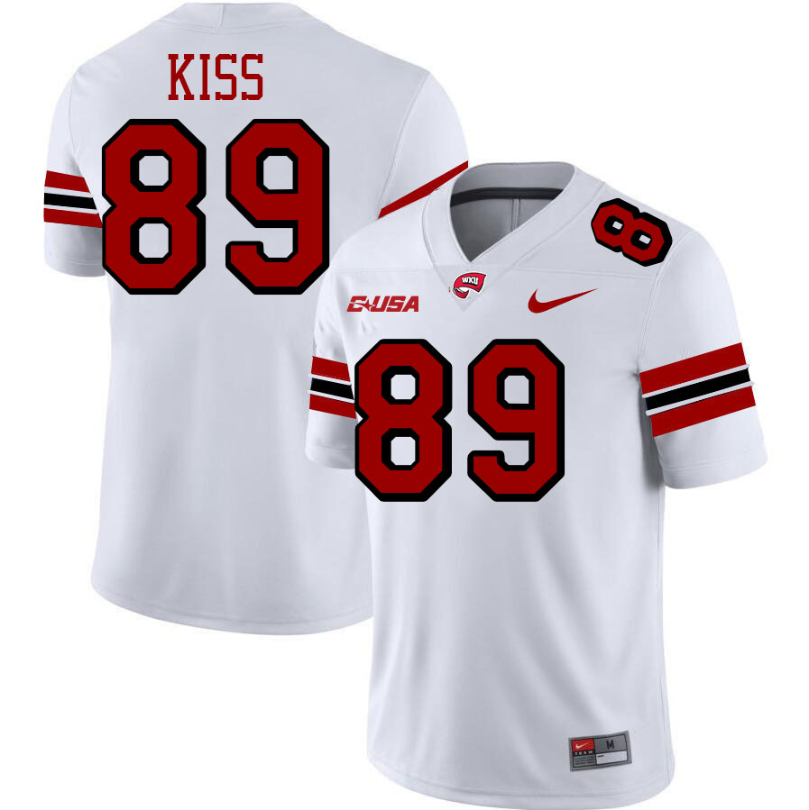 Western Kentucky Hilltoppers #89 C.J. Kiss College Football Jerseys Stitched-White Western Kentucky Hilltoppers #89 C.J. Kiss College Football Jerseys Stitched-White